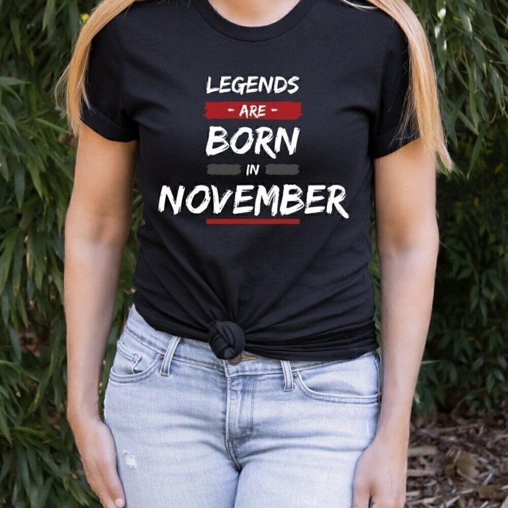 November Birthday Legends Are Born Retro Graphic T-Shirt